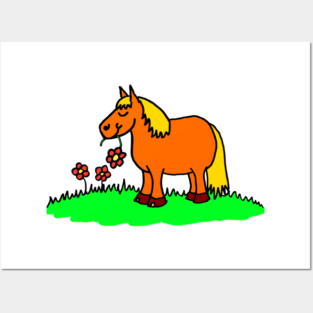 Cute Plump Pony Cartoon Wall Art by Michelle Le Grand